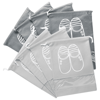 四万公里40000KM 旅行鞋袋收纳袋 无纺布8个装防水防尘鞋套盒 抽绳束口手提折叠多功能收纳包袋 SW1231 灰色