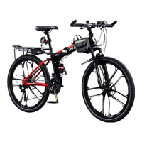 凤凰(Phoenix)山地自行车折叠山地车男款女变速赛车青少年成人单车方程虎 黑红色十刀轮【钢架】 27.5英寸【适合170-195cm】 24速(35%客户选择)