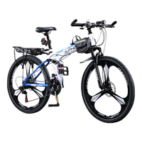 凤凰(Phoenix)山地自行车折叠山地车男款女变速赛车青少年成人单车方程虎 白蓝色三刀轮【钢架】 27.5英寸【适合170-195cm】 24速(35%客户选择)
