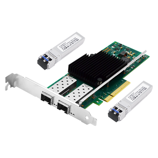 EB-LINK intel X710芯片PCI-E X8万兆双光口网卡10G光纤SFP+含多模光模块服务器网络适配器支持融合存储