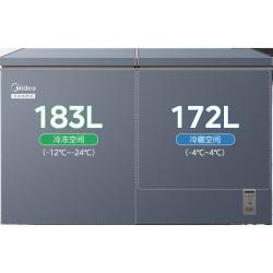 美的 双温 冰柜  合金白 355L