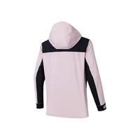 ANTA安踏水壳冲锋衣梭织硬壳夏季男女防水连帽户外防风徒步登山外套 (24款撞色设计)刚柔粉/基础黑-2 3XL(男190)