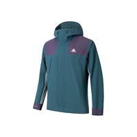 ANTA安踏水壳冲锋衣梭织硬壳夏季男女防水连帽户外防风徒步登山外套 (24款撞色设计)棕榈绿-5 4XL(男195)