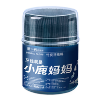 小鹿妈妈小鹿（FAWNMUM）细滑竹炭牙线签家庭装圆线牙线剔牙线棒便携随身 共500支 3桶150支