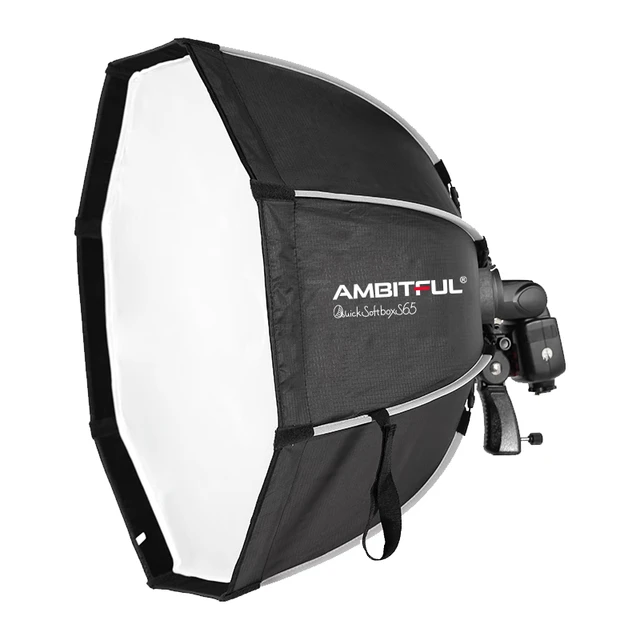  AMBITFUL 快速安装 热靴闪光灯柔光箱 格栅 八角机顶灯 柔光罩布