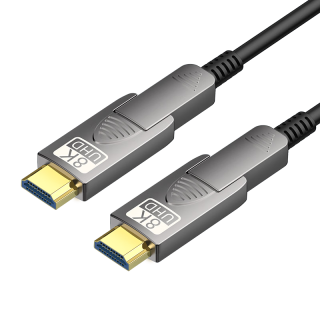 Biaze 毕亚兹 HDMI2.1版光纤穿管线micro hdmi转hdmi线高清视频线8K60Hz 10米 光纤HDMI 双头穿管线 hx70