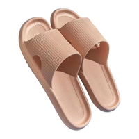 IQGD居家拖鞋男女室内室外浴室防滑轻盈便携柔软静音回弹漏水凉拖鞋夏 条纹漏水拖-粉色 36-37