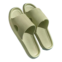 IQGD居家拖鞋男女室内室外浴室防滑轻盈便携柔软静音回弹漏水凉拖鞋夏 条纹漏水拖-绿色 38-39