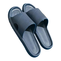 IQGD居家拖鞋男女室内室外浴室防滑轻盈便携柔软静音回弹漏水凉拖鞋夏 条纹漏水拖-蓝色 44-45