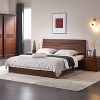 光明家具 实木床 1504 1.8m 双人床 水曲柳