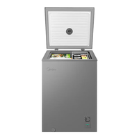 美的（Midea）100/143/200/301升卧式冰柜冷柜家用商用无风低霜可冷藏冷冻转换锁鲜一级能效大容量囤货小型省电 减霜80% 100L 钛钢灰