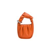 Songmont云吞包系列设计师软头层牛皮腋下褶皱手提包麦子同款 活力橙