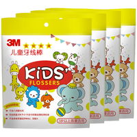 3M 细滑牙线棒/双线牙线棒/儿童牙线棒 xj 38支装*4包