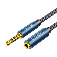 UGREEN 绿联 AV118 3.5mm 音频线缆 1m 蓝黑色