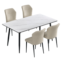  QuanU/全友 现代简约 岩板餐桌椅组合  【岩板】餐桌+流影餐椅*4