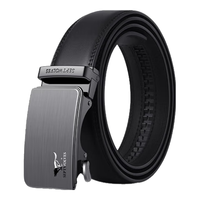 SEPTWOLVES 七匹狼 男士牛皮自动扣腰带 M73821A339-01 黑色 140