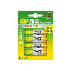超霸 电池 镍氢充电5号电池  4粒装2600毫安充电电池