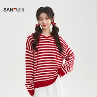 SANFU 女士连帽宽松毛衣 515698