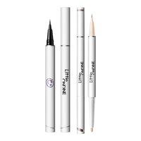 小奥汀(littleondine)眼妆套组眼线液笔01黑色+卧蚕笔02浮光白金 2件(防水防汗)