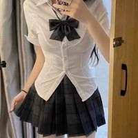 移动端、京东百亿补贴：南木熊 JK制服套装 女学院风百褶短裙衬衫套装