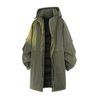 JEEP SPIRIT棉服男冬季中长款棉服加绒加厚保暖外套男装7516 黑色 L