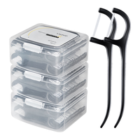 和风雨和风雨扁线牙线棒100支/盒3盒300支清洁齿缝便携护龈牙签线家庭装 【深入齿缝】扁线牙线棒