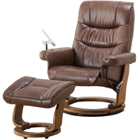 NITORI宜得利家居 家具 豪华真皮沙发椅复古休闲椅座椅懒人躺椅拉尔夫2 深棕色