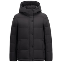 雪中飞羽绒服极寒女士冬季连帽白鸭绒保暖防寒舒适百搭外套防寒服羽绒衣 黑色 XL (170)