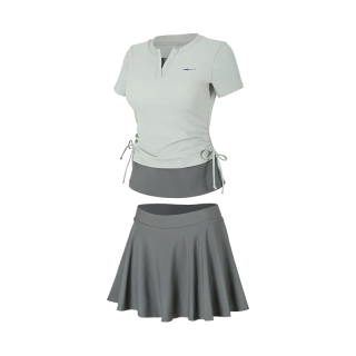 鸿星尔克 泳衣女分体裙式保守微胖女孩显瘦运动泡温泉大码泳装 L 牛油果绿拼深灰