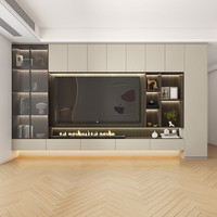 欧铂丽 OPPOLIA）电视柜定制简约风客厅整面墙柜电视柜子多功能背景墙全屋家具定做