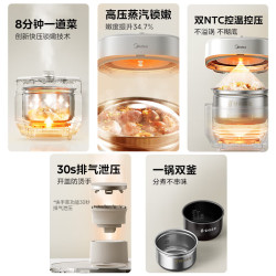 美的 S5971K IH加热 一锅双胆 5L 电压力锅