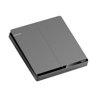 国际电工开关插座面板灰色家用86型墙壁暗装双控五孔带开关USB电源5孔插座 二开双控