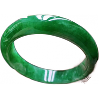 慕绢帝王绿翡翠手镯满绿缅甸冰满绿女款祖母绿干青玉石手镯子女 90斤左右54-55内径