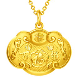 周大福 EOF98 长命锁足金吊坠 5g