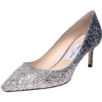 周仰杰 JIMMY CHOO 女士闪光面料高跟鞋银蓝色渐变 ROMY 60 BRE 173 SILVER DUSK BLUE 37码
