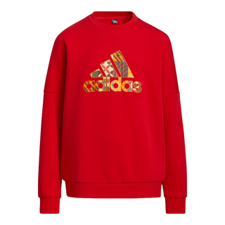 阿迪达斯 （adidas）童装春季运动服本命年红配色舒适圆领套头衫 HC2729 A116码