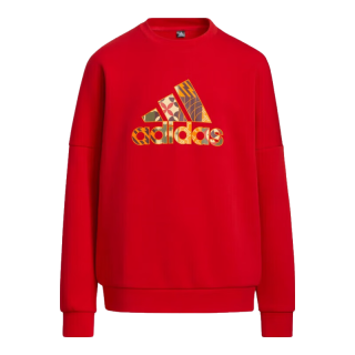 阿迪达斯 （adidas）童装春季运动服本命年红配色舒适圆领套头衫 HC2729 A116码