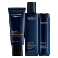 巴黎欧莱雅 L'OREAL PARIS欧莱雅(LOREAL)男士护肤品水乳套装男礼盒乳液面霜玻尿酸全套洗面奶补水保湿滋润 洁面+水+乳液
