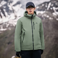 拓路者雪豹Primaloft金标棉服男士户外冬季连帽保暖加厚棉衣外套男棉袄 灰雾绿 2XL
