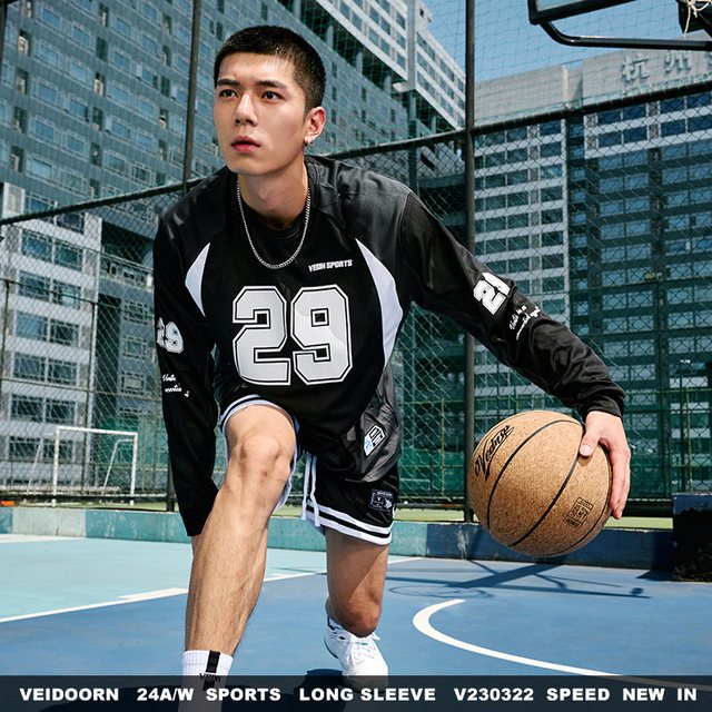 维动 竞速投篮服  男美式篮球训练服运动长袖T恤透气