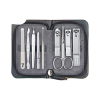 THREE SEVEN 777 NTS-8001 指甲刀套装 9件套 银色+深灰色包