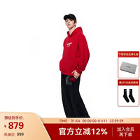 VETEMENTS 新年款 爱心小白马印花马年新款连帽卫衣情侣轻奢休闲外套上衣 红色 M