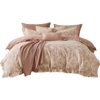 水星家纺磨毛四件套纯棉100%a类全棉床上用品床单被套冬季保暖单双人1.5m床云槿 南法系列-云槿