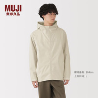 無印良品 MUJI 男式 不易沾水风帽夹克 男士长袖外套25年冬季 男装 AD0X5A5A 象牙色 M