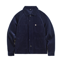 马登工装美式复古灯芯绒四袋猎装夹克短款宽松翻领薄款外套男春上衣 藏青色 【男士休闲外套/衣服男装冬季/男款2026年】 S