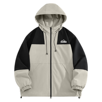 JEANSWEST LIFE真维斯拼色夹克外套男春秋季新款防风防水宽松连帽外套男士登山服