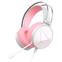 Dareu 达尔优 EH722 RGB版 耳罩式头戴式有线游戏耳机 粉色 USB