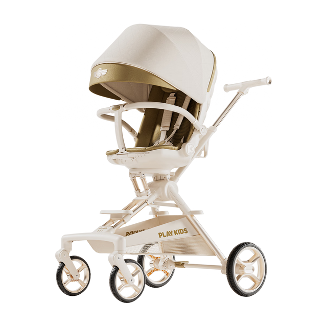 playkids A8 遛娃神器 推车0-3岁用折叠可坐可躺减震轻便（气垫头枕+40cm座舱）A8MAX三代金砂晨雾