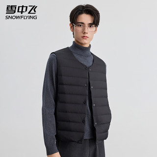 雪中飞羽绒马甲男士春秋冬季户外旅行外搭简约时尚保暖抗寒舒适外穿背心 黑色 3XL (185)