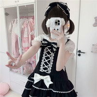 德利仕 TO ALICE 熊之工作室 lolita古早昭和蛋糕系列蝴蝶结 S3465黑蝴蝶结